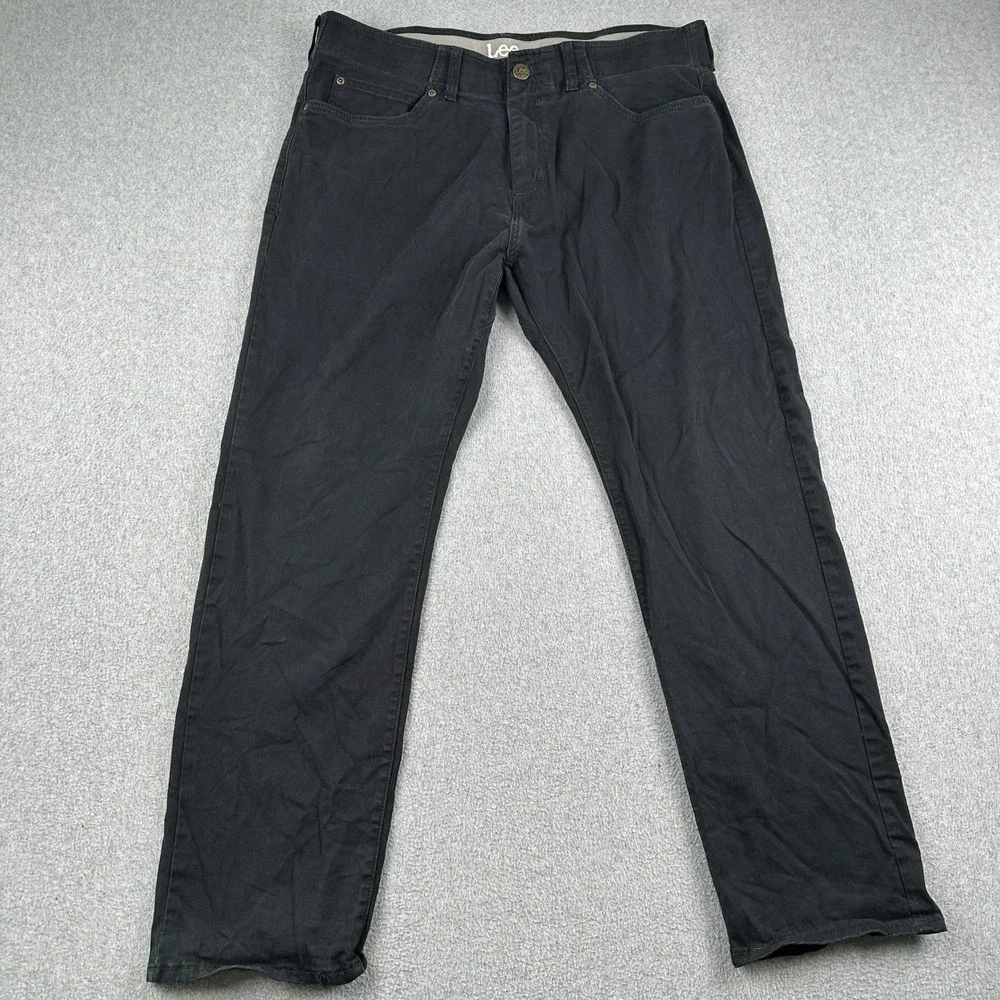 Lee Pants Mens 36x29 Slim Straight Black Stretch 2161537